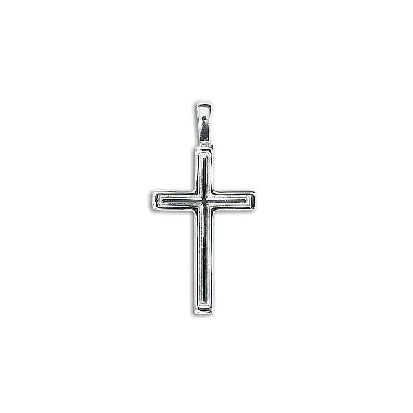 Sterling Silver Solid Medium Outline Cross Pendant Quality Gem LLC Bethel, CT
