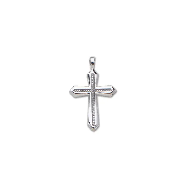 Sterling Silver Large Beaded Cross Pendant Quality Gem LLC Bethel, CT