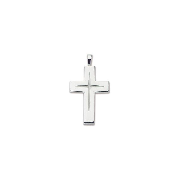 Sterling Silver Star Cut  Cross Pendant Quality Gem LLC Bethel, CT