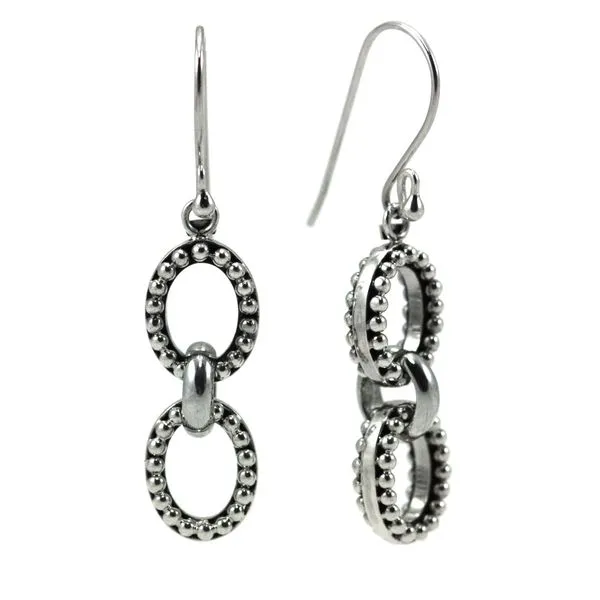 Sterling Silver Double Drop Oxidized Dangle Earrings Quality Gem LLC Bethel, CT
