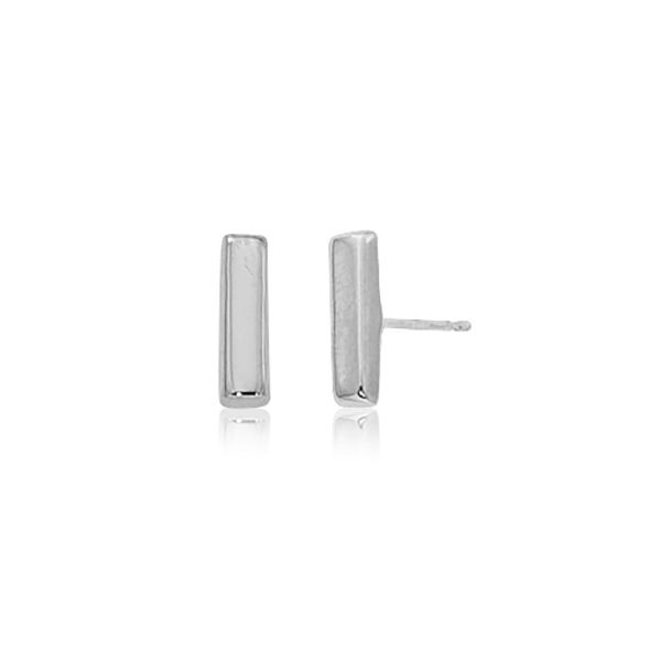 Sterling Silver Small Bar With Post Earrings Image 2 Quality Gem LLC Bethel, CT