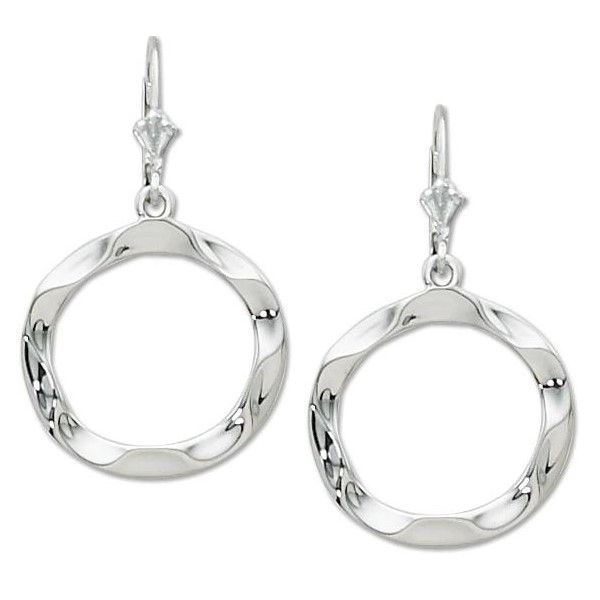 Sterling Silver Leverback Circle Wave Dangle Earrings Quality Gem LLC Bethel, CT