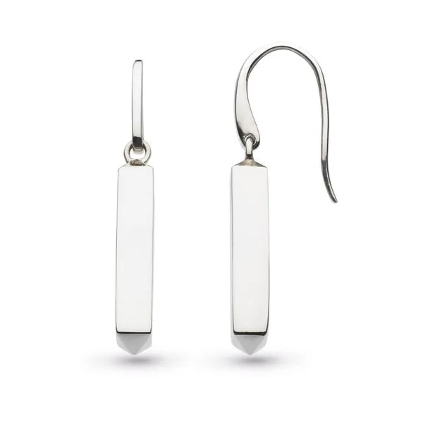 Sterling Silver Empire Manhattan Bar Vertical Drop Earrings Quality Gem LLC Bethel, CT