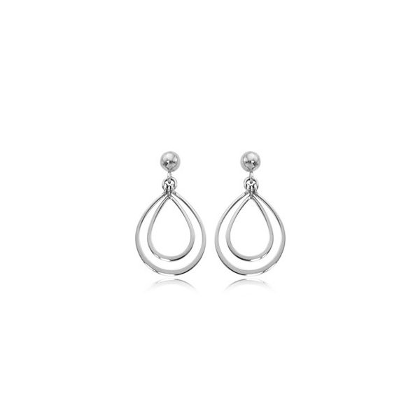 Sterling Silver Double Pear Shape Drops Earrings Image 2 Quality Gem LLC Bethel, CT
