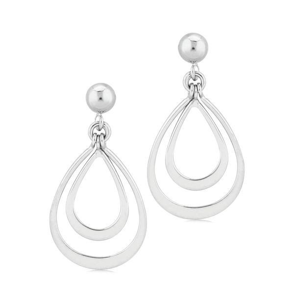 Sterling Silver Double Pear Shape Drops Earrings Quality Gem LLC Bethel, CT