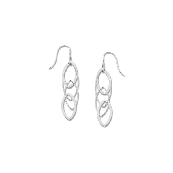 Silver Interlocking Almond Drop Earrings Quality Gem LLC Bethel, CT