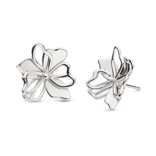 Sterling Silver Blossom Full Bloom Stud Earrings Quality Gem LLC Bethel, CT
