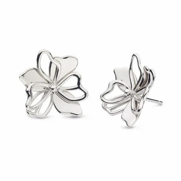 Sterling Silver Blossom Full Bloom Stud Earrings Quality Gem LLC Bethel, CT