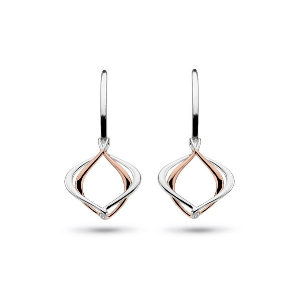 Sterling Silver & 18K Rose Gold Plate Entwine Alicia Small Drop Earrings Quality Gem LLC Bethel, CT