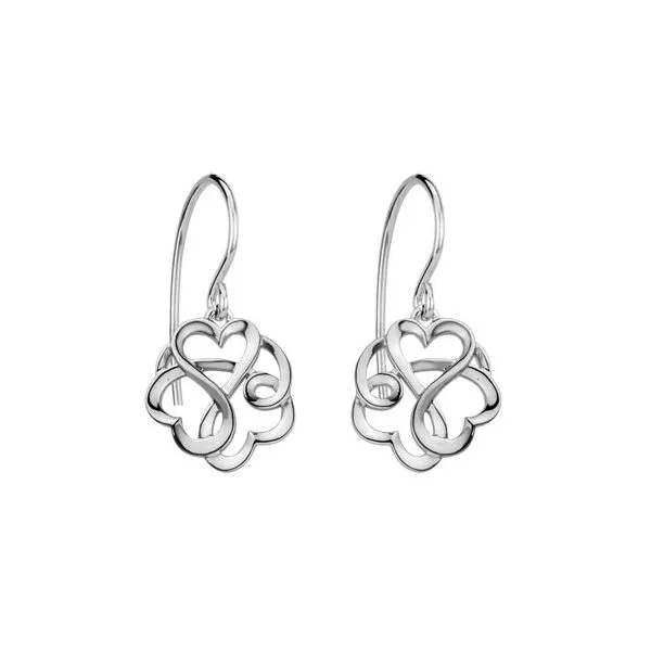 Sterling Silver Entwined Hearts Dangle Earrings Quality Gem LLC Bethel, CT