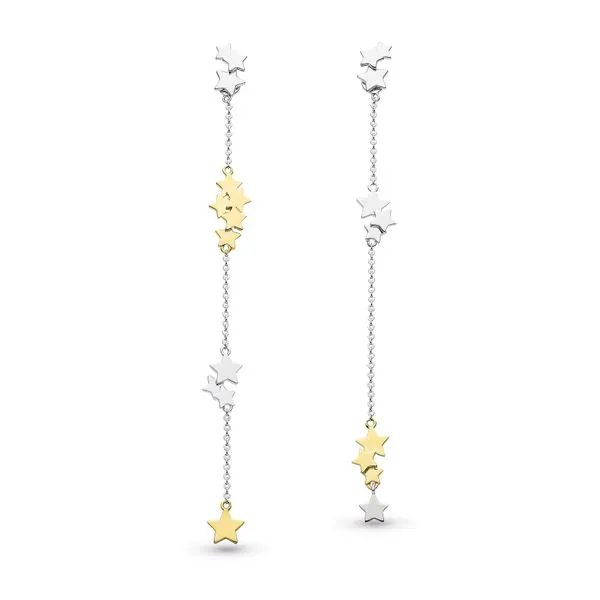 Sterling Silver 18K Yellow Gold Plate Stargazer Convertible Long Dangle Earrings Quality Gem LLC Bethel, CT