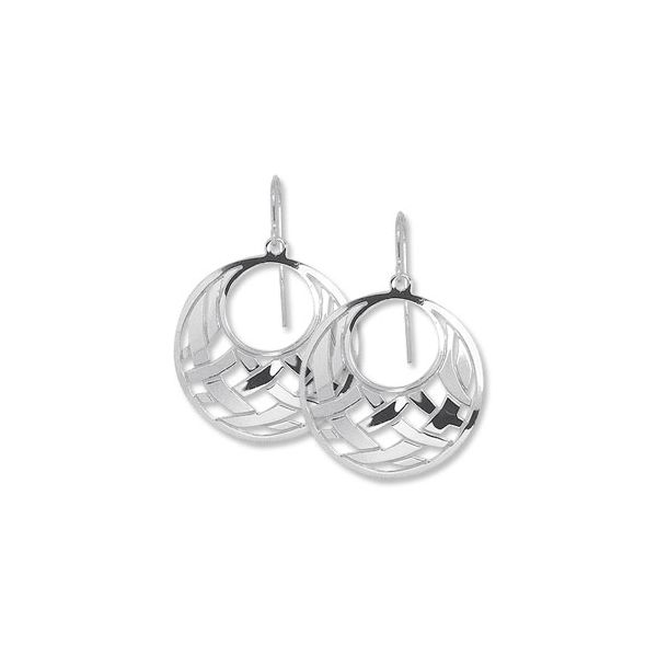 Sterling Silver Basket Weave Dangle Earrings Image 2 Quality Gem LLC Bethel, CT