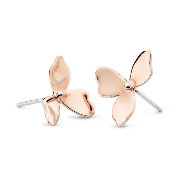 Sterling Silver 18K Rose Gold Plate Blossom Stud Earrings Quality Gem LLC Bethel, CT