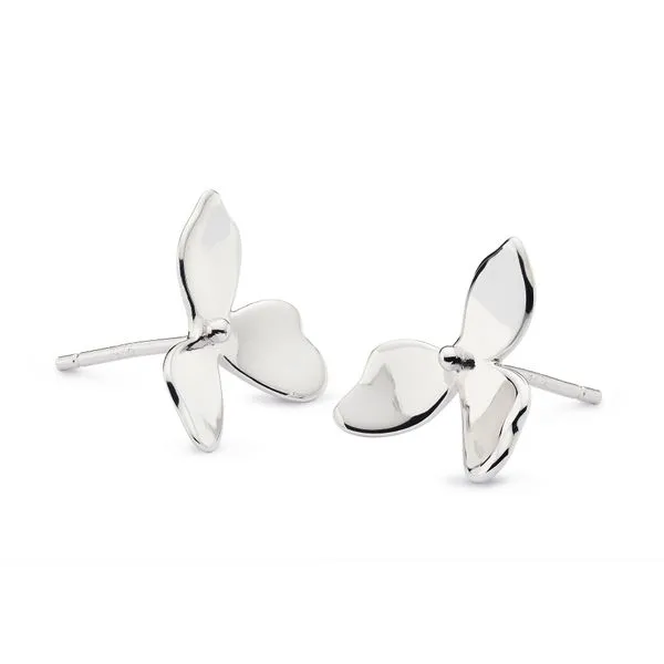 Sterling Silver Blossom Petal Bloom Stud Earrings Quality Gem LLC Bethel, CT