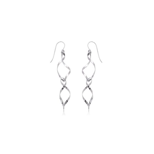 Sterling Silver Double Spiral Drop Earrings Quality Gem LLC Bethel, CT