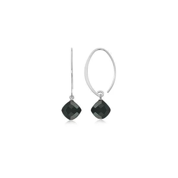 Sterling Silver Cushion Onyx Dangle Earrings Quality Gem LLC Bethel, CT