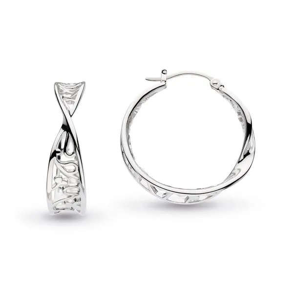 Sterling Silver Blossom Flourish Large Hoop Earrings Quality Gem LLC Bethel, CT