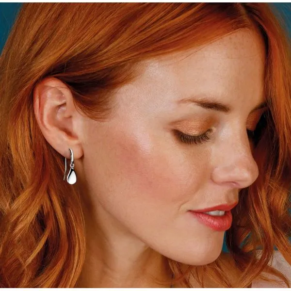 Sterling Silver Coast Pebble Drop Earrings Image 2 Quality Gem LLC Bethel, CT