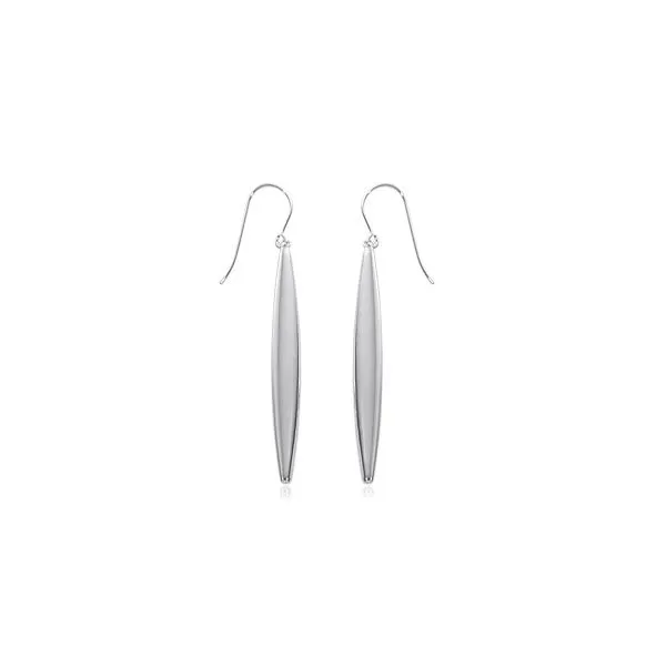 Sterling Silver Elongated Flat Oval Dangle Earrings Quality Gem LLC Bethel, CT