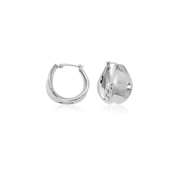 Sterling Silver Medium Graduated Hoop Earrings Quality Gem LLC Bethel, CT