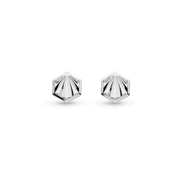 Sterling Silver Revival Deco Hexagonal Stud Earrings Quality Gem LLC Bethel, CT