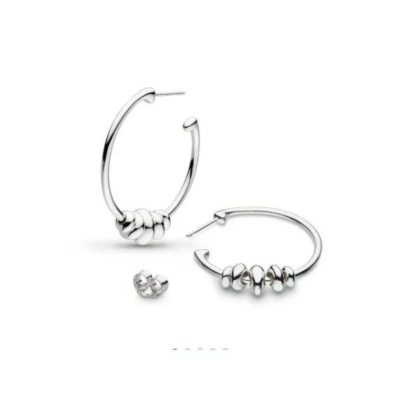 Sterling Silver Coast Tumble Hoop Stud Earrings Image 2 Quality Gem LLC Bethel, CT