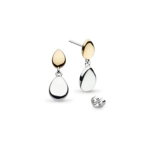 Sterling Silver & Yellow Gold Plate Coast Pebble Drop Earrings Quality Gem LLC Bethel, CT