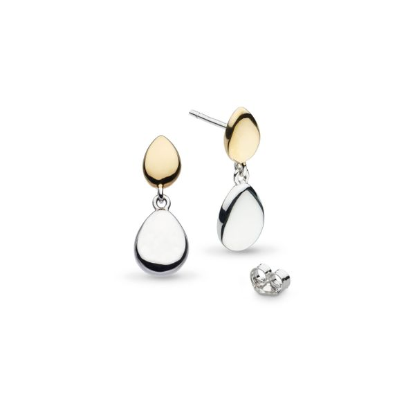 Sterling Silver & Yellow Gold Plate Coast Pebble Drop Earrings Quality Gem LLC Bethel, CT