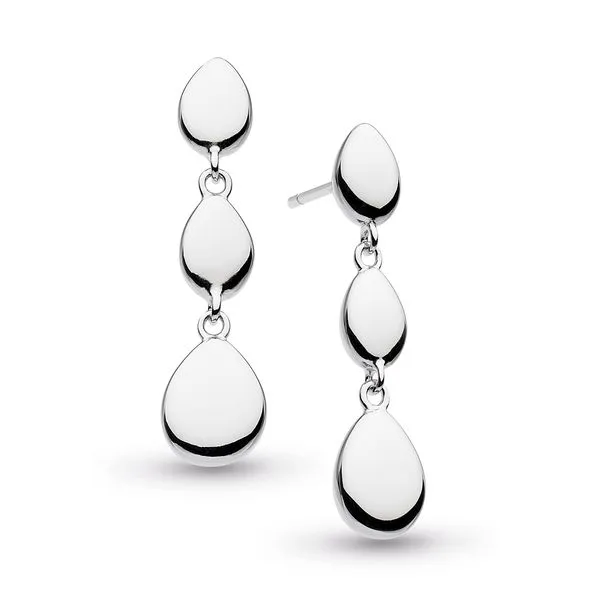 Sterling Silver Coast Triple Pebble Drop Earrings Quality Gem LLC Bethel, CT