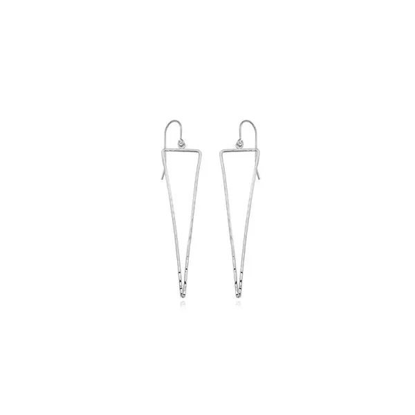 Sterling Silver Elongated Hammer Triangle Dangle Earrings Quality Gem LLC Bethel, CT