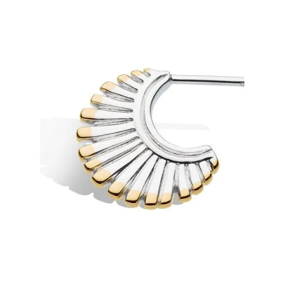 Sterling Silver 18K Gold Plate Radiance Golden Small Fan Stud Earrings Image 4 Quality Gem LLC Bethel, CT