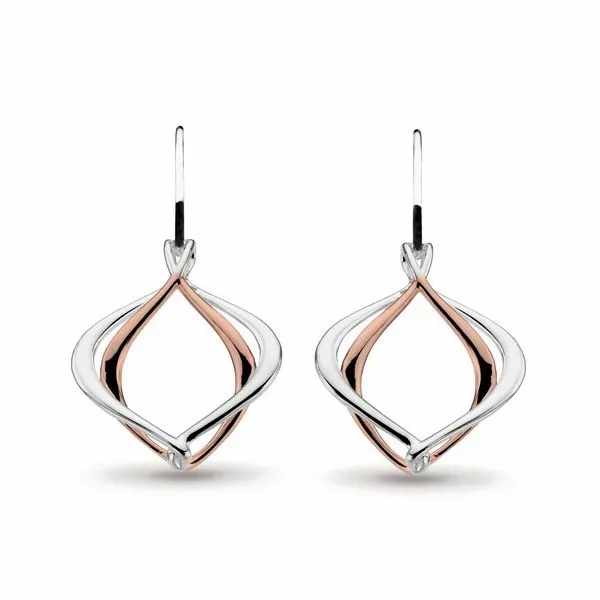 Sterling Silver & 18K Rose Gold Plate Entwine Drop Earrings Quality Gem LLC Bethel, CT