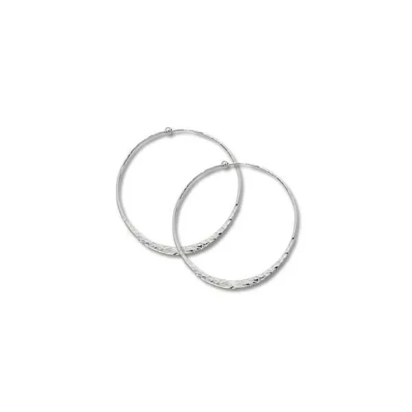 Silver Hammered Hoop Earring Quality Gem LLC Bethel, CT