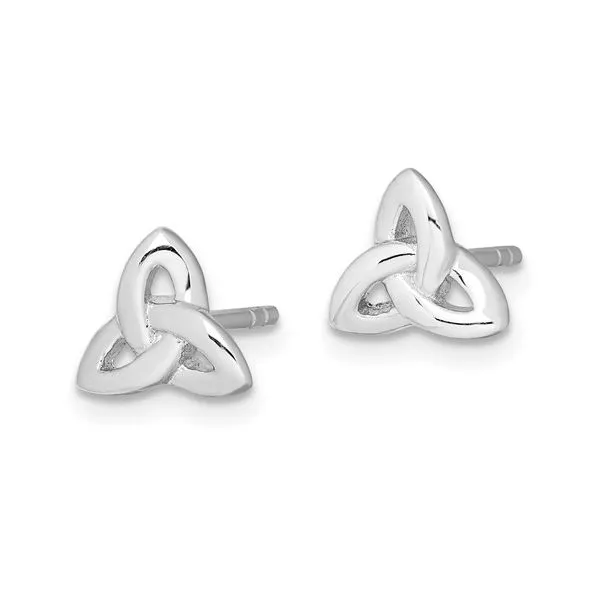 Sterling Silver Rhodium Plated Trinity Knot Earrings Quality Gem LLC Bethel, CT