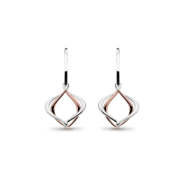 Sterling Silver & 18K Rose Plate Alicia Rose Petite Drop Earrings Quality Gem LLC Bethel, CT