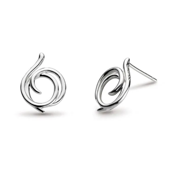 Rhodium Plated Sterling Silver Helix Wrap Stud Earrings Quality Gem LLC Bethel, CT