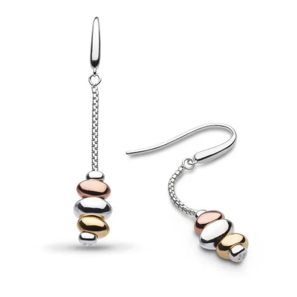 Sterling Silver 18K Yellow And Rose Plate Coast Tumble Golden Drop Earrings Quality Gem LLC Bethel, CT
