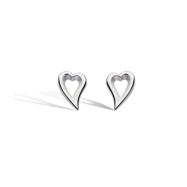 Sterling Silver Rhodium Plated Desire Love Story Heart Stud Earrings Quality Gem LLC Bethel, CT