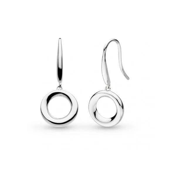 Sterling Silver Rhodium Plated Bevel Cirque Drop Earrings Quality Gem LLC Bethel, CT