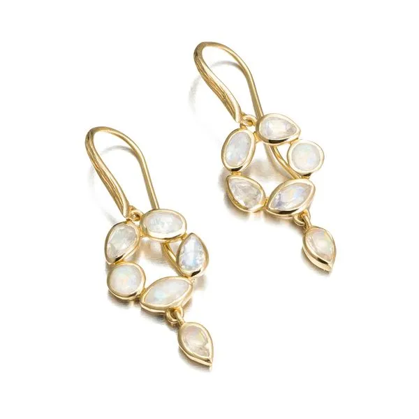 Sterling Silver 18K Vermeil Morning Rainbow Moonstone Earrings Quality Gem LLC Bethel, CT