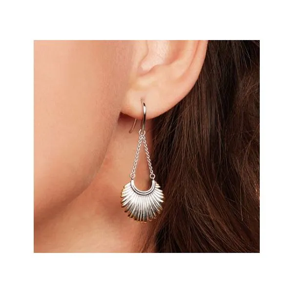 Sterling Silver 18K Gold Plate Radiance Golden Fan Chandelier Drop Earrings Image 4 Quality Gem LLC Bethel, CT