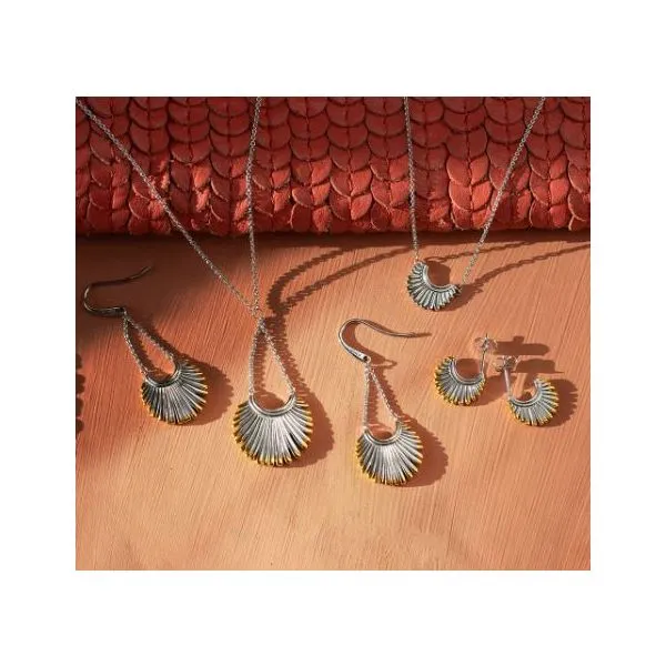 Sterling Silver 18K Gold Plate Radiance Golden Fan Chandelier Drop Earrings Image 5 Quality Gem LLC Bethel, CT