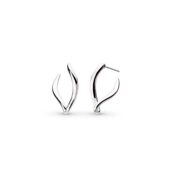 Sterling Silver Rhodium Plated Entwine Twine Link Hoop Earrings Quality Gem LLC Bethel, CT