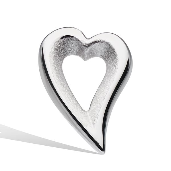 Sterling Silver Rhodium Plated Desire Love Story Heart Stud Earrings Image 2 Quality Gem LLC Bethel, CT