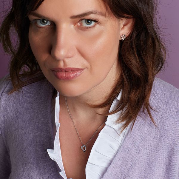 Sterling Silver Rhodium Plated Desire Love Story Heart Stud Earrings Image 4 Quality Gem LLC Bethel, CT