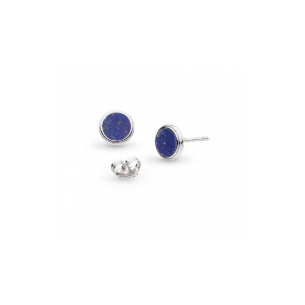 Sterling Silver Eclipse Equinox Lapis Stud Earrings Quality Gem LLC Bethel, CT