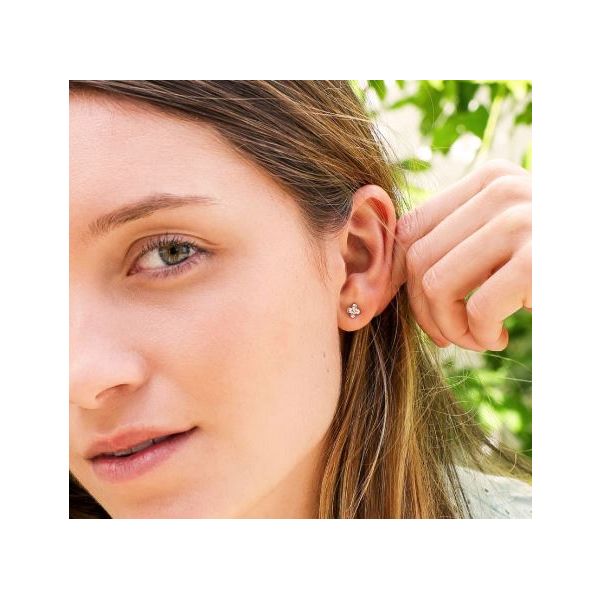 Sterling Silver 18K Yellow Plate Blossom Flyte Honey Flower Stud Earrings Image 2 Quality Gem LLC Bethel, CT