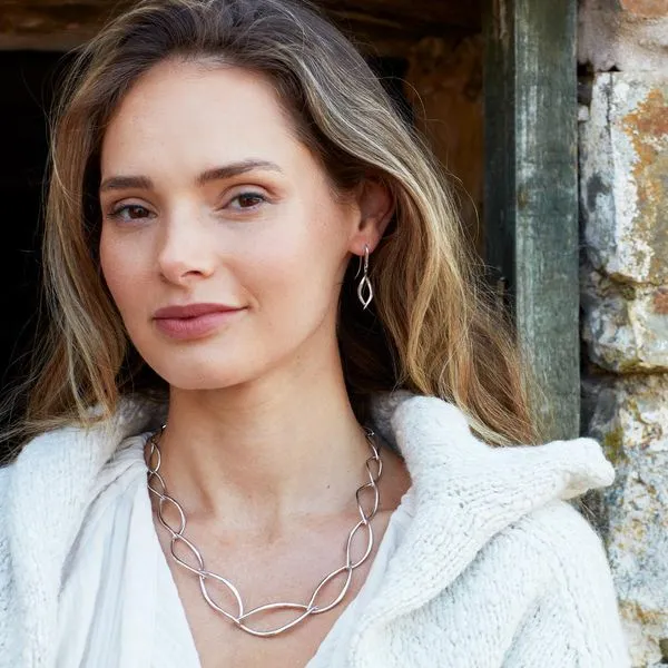 Sterling Silver Rhodium Plated Entwine Twine Twist Link Drop Earrings Image 2 Quality Gem LLC Bethel, CT