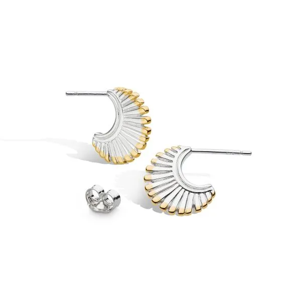 Sterling Silver 18K Gold Plate Radiance Golden Small Fan Stud Earrings Quality Gem LLC Bethel, CT