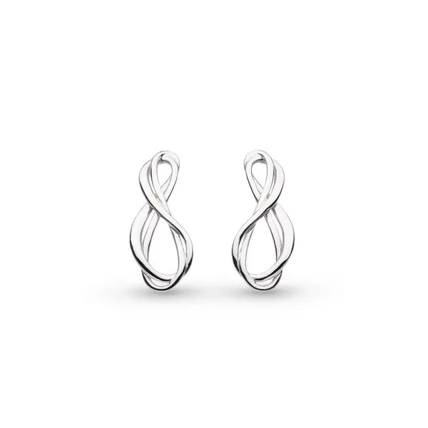 Sterling Silver Rhodium Plated Infinity Stud Earrings Quality Gem LLC Bethel, CT
